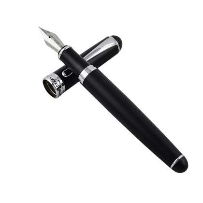 Black Medium Fine Nib Ink Fountain Pen (In Stock)