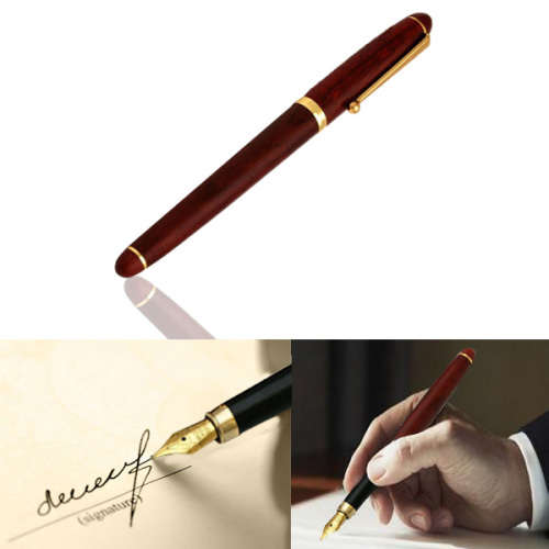 Rosewood Wooden Medium Iridium Nib Fountain Pen (Local Shipping)