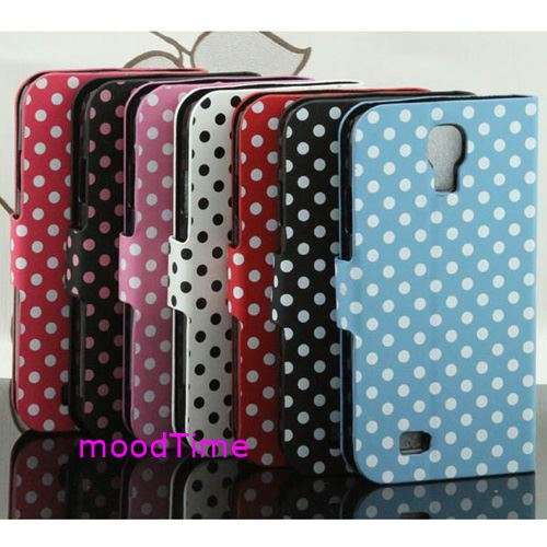 Wallet Style Polka Dot PU Leather Stand / Case with Card Slots for Samsung Galaxy S4 i9500