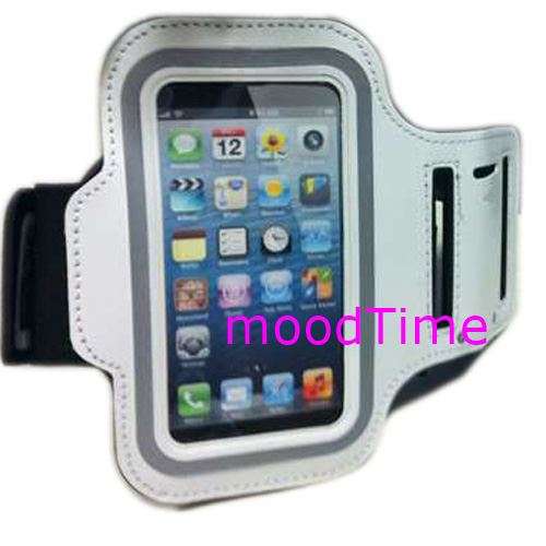 Adjustable Neoprene Sports Armband for iPhone 5 - White