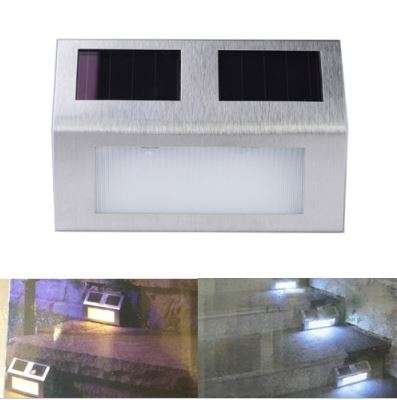 2-LED Solar Step Light Garden Wall Light