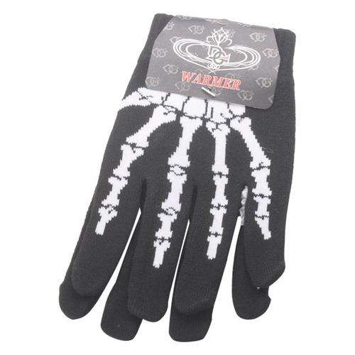 Skeleton Pattern Knitted Winter Warm Gloves - Size Small (In Stock)