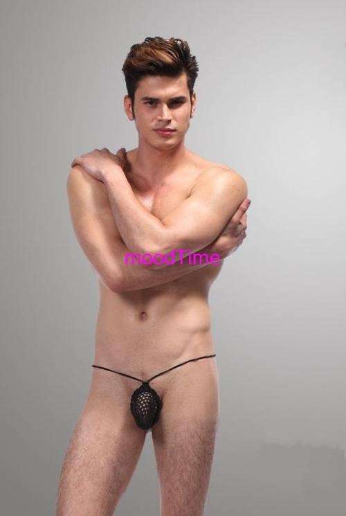 Mens Mesh CocPouch Tie String Super Sexy Men Underwear - Black (In Stock)