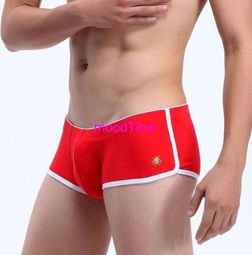 Sexy Men Boxers Low Waist Mens Underwear - Red