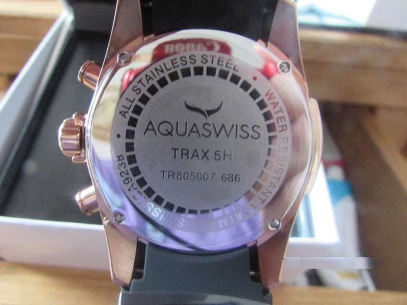 Swiss Movement I UNISEX I Aquaswiss Trax 5 Hand Black and Rosegold Stainless Steel Watch
