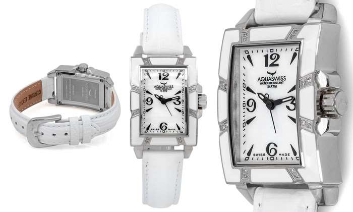 Swiss Movement I UNISEX I Aquaswiss LAVL004 Swissport L Unique Diamond Accented Watch