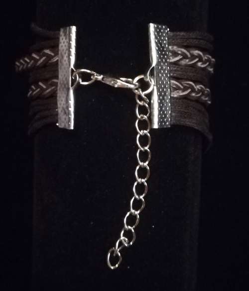 Love , Infinity , Angel wings faux leather multilayer charm bracelet