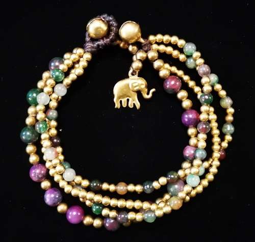 Boho Brass Beaded Bracelet