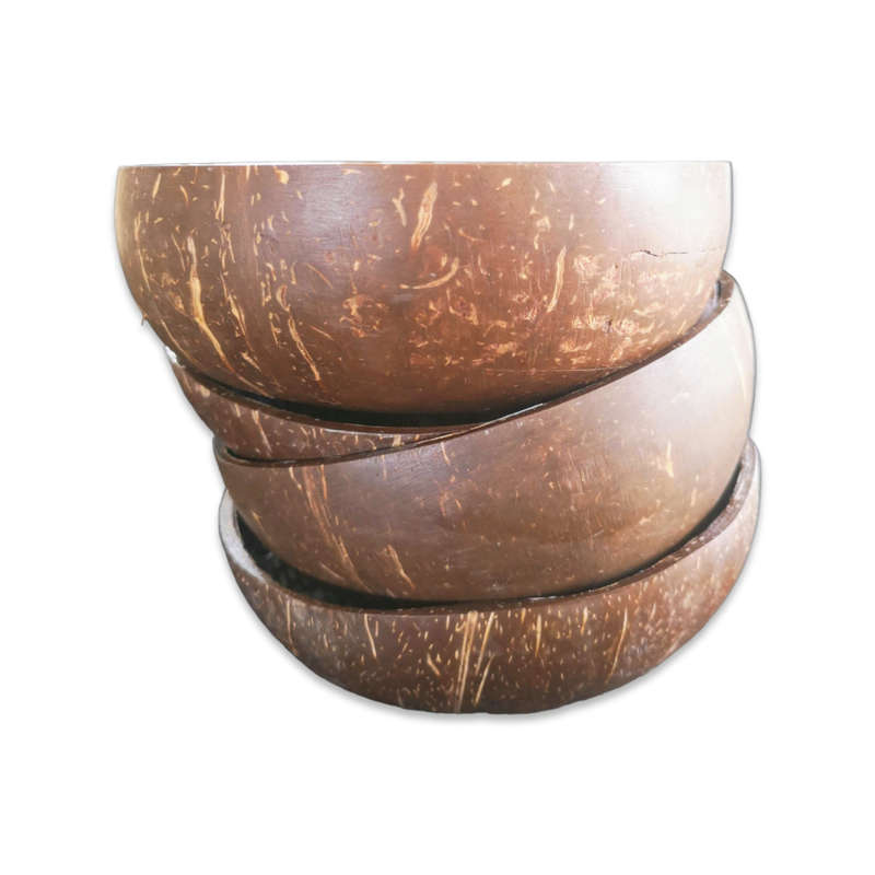 Handmade Mosaic Coconut Bowl - Peach