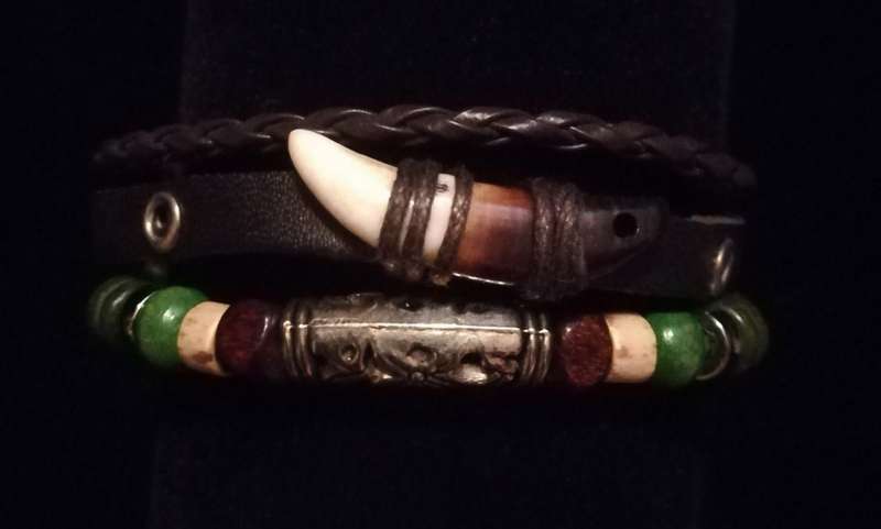 Unisex Multilayer Adjustable Beaded Leather & Wax String Bracelet