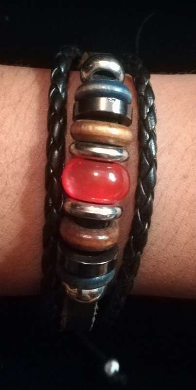 Unisex Multilayer Adjustable Beaded Leather / Vegan Leather  Bracelet