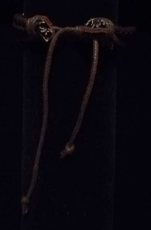 Unisex Multilayer Adjustable Leather / Vegan leather Wax String Bracelet  with Cross  - Brown