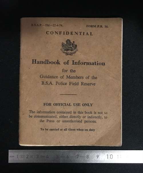 Rhodesian B.S.A. Police Field Reserve Handbook