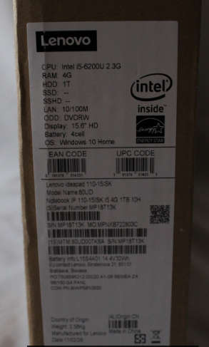 Lenovo IdeaPad 110 15-ISK i5 + 5 Extras - Free Courier Delivery!