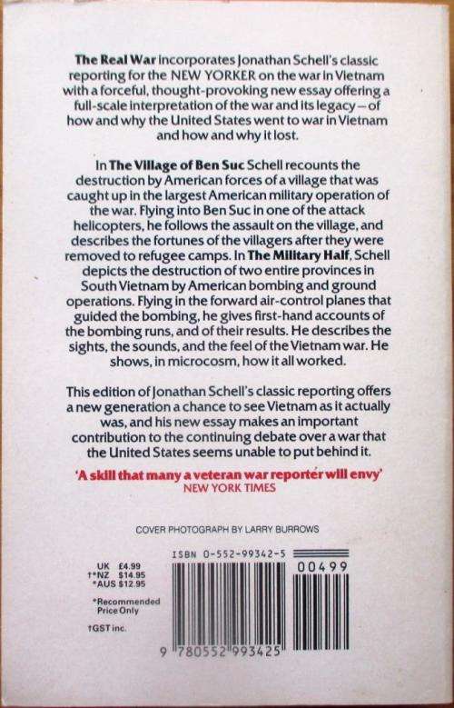 Real War : The Classic Reporting on the Vietnam War with a New Essay - Jonathan Schell
