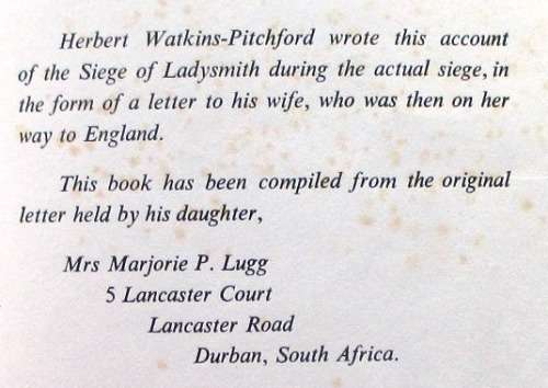 Beseiged in Ladysmith - H Watkins-Pitchford