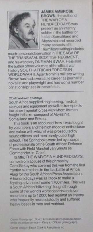 The War of a Hundred Days Springboks in Somalia and Abyssinia 1940-41