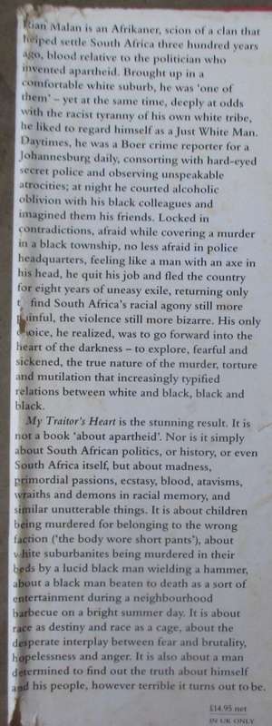 My Traitor`s Heart: Blood and Bad Dreams, a South African Explores the Madness in His Country, His T