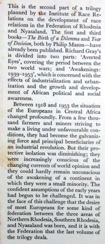 The Two Nations Aspects of the Development of Race Relations in the Rhodesias and Nyasaland