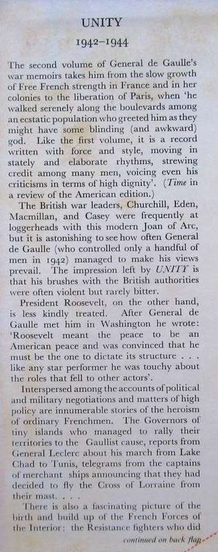 War Memoirs Unity 1942 - 1944