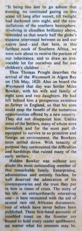 Comdt Holden Bowker.