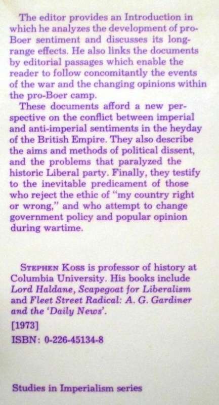 Pro-Boers: The Anatomy of an Anti-War Movement