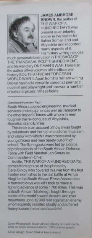 The War of a Hundred Days Springboks in Somalia and Abyssinia, 1940-41