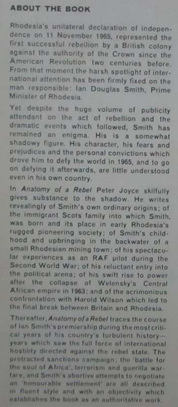 Anatomy of A Rebel:Smith of Rhodesia: A Biography