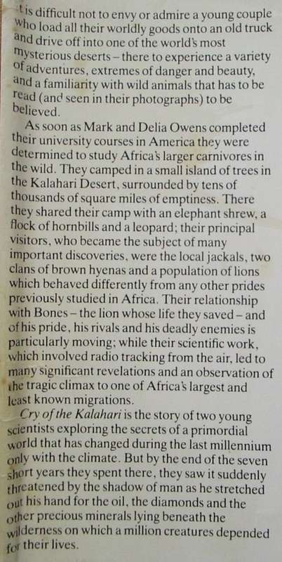 Cry of the Kalahari