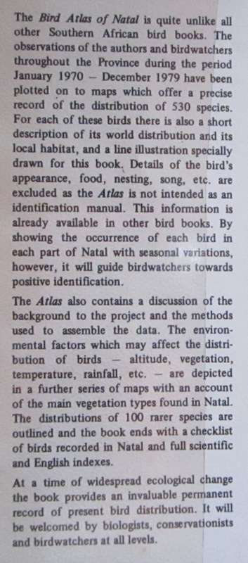 Bird Atlas of Natal