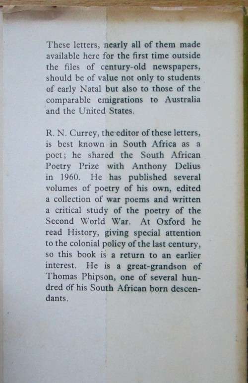 Letters and Other Writings of a Natal Sheriff Thomas Phipson 1815-76