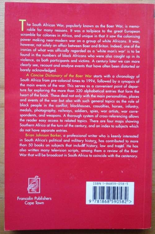A concise dictionary of the Boer War