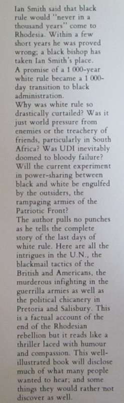A Short Thousand Years the End of Rhodesia`s Rebellion