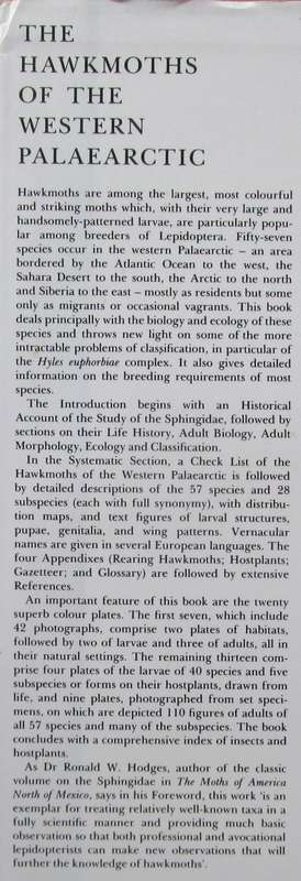 The Hawkmoths of the Western Palaearctic