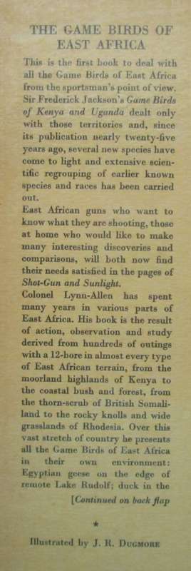Shot-gun and Sunlight: the game birds of East Africa