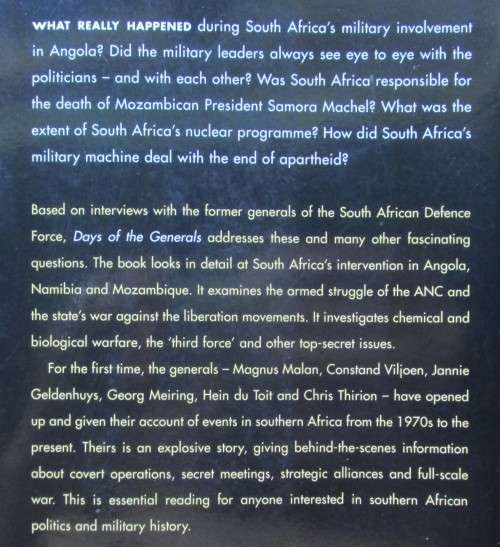 Days Of The Generals: The Untold Story of South Africas Apartheid-era Military Generals