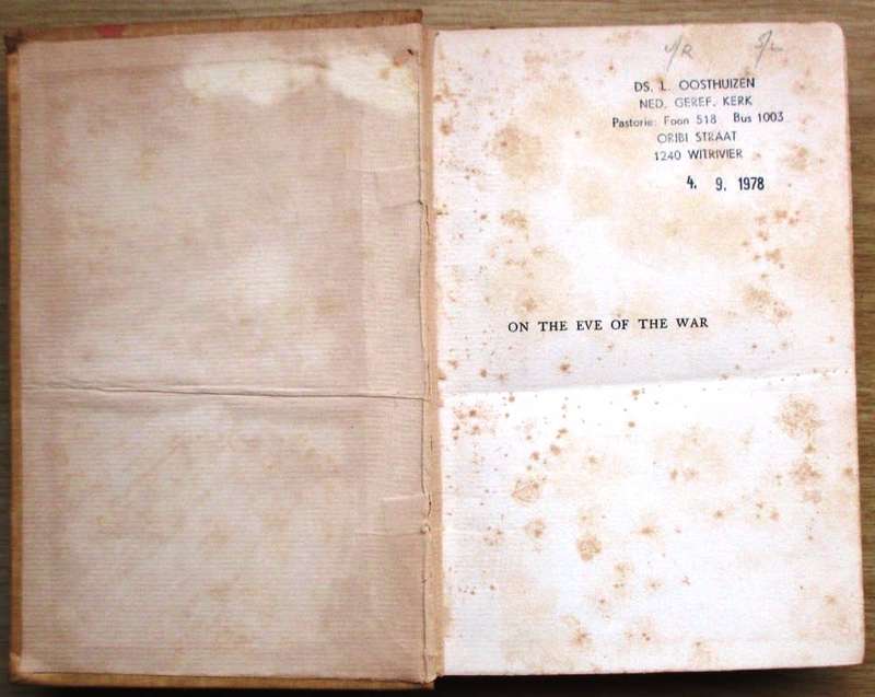 On the Eve of the War a Narrative of Impressions During a Journey in Cape Colony, the Free State, th
