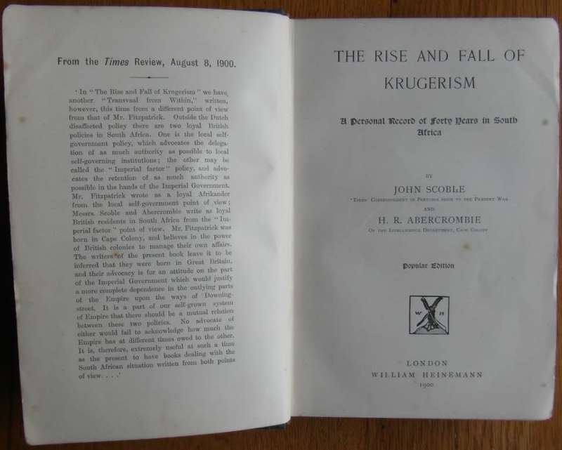 The Rise and Fall of Krugerism: a Personal Record of Forty Years in South Africa