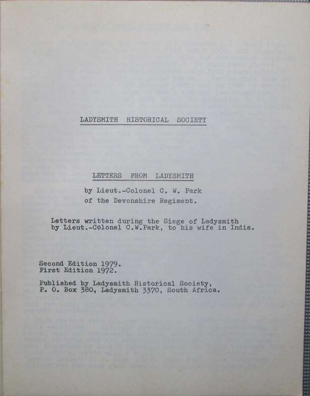 Diary the Siege of Ladysmith No. 3