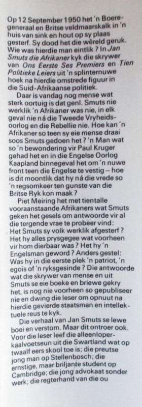 Jan Smuts Die Afrikaner