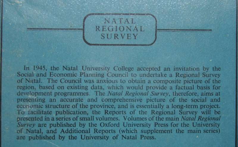 Natal Regional Survey Volume One: Archeology and Natural Resources of Natal