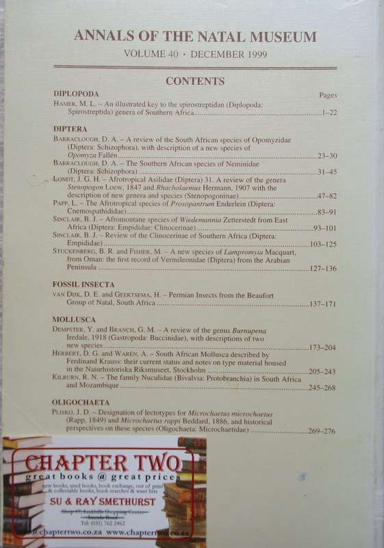 Annals of the Natal Museum Volume 40