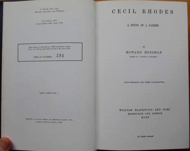 CECIL RHODES a study of a career