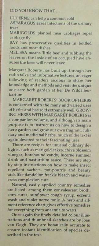 Growing Herbs with Margaret Roberts a Guide to Growing Herbs in South Africa