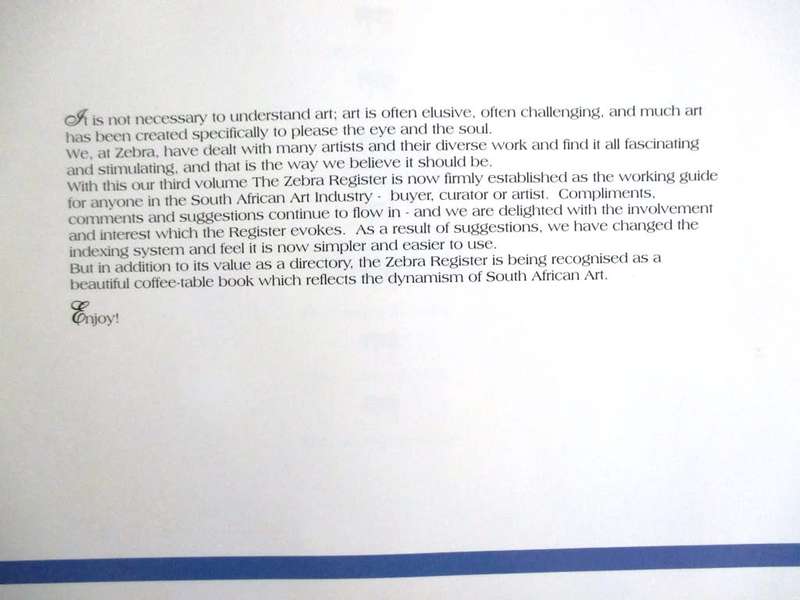 Zebra Register of South African Artists & Galleries Vol.3