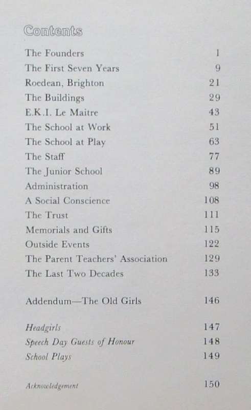 Honneur Aulx Dignes Roedean School (S.A.) 1903-1978