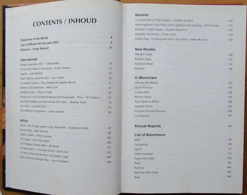 The Journal of the Mountain Club of South Africa No. 104 of 2001