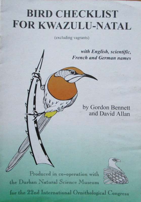 Bird Checklist for Kwazulu-Natal (excluding vagrants)