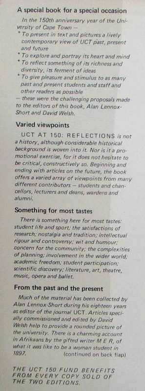 UCT at 150 Reflections