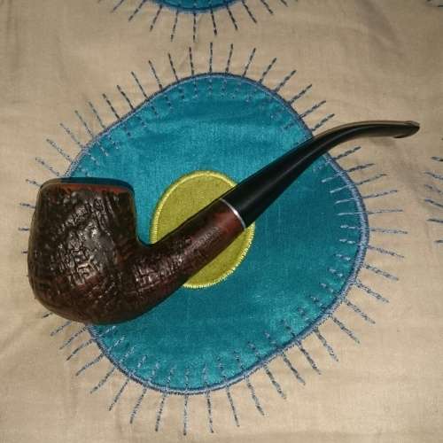 Restored Bent Frank Medico Rusticated Smoking Pipe